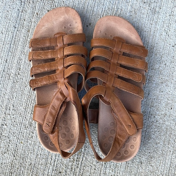 Vionic Harissa Brown Leather Gladiator Sandals Women’s Size 9 Adjustable Straps - Picture 2 of 5